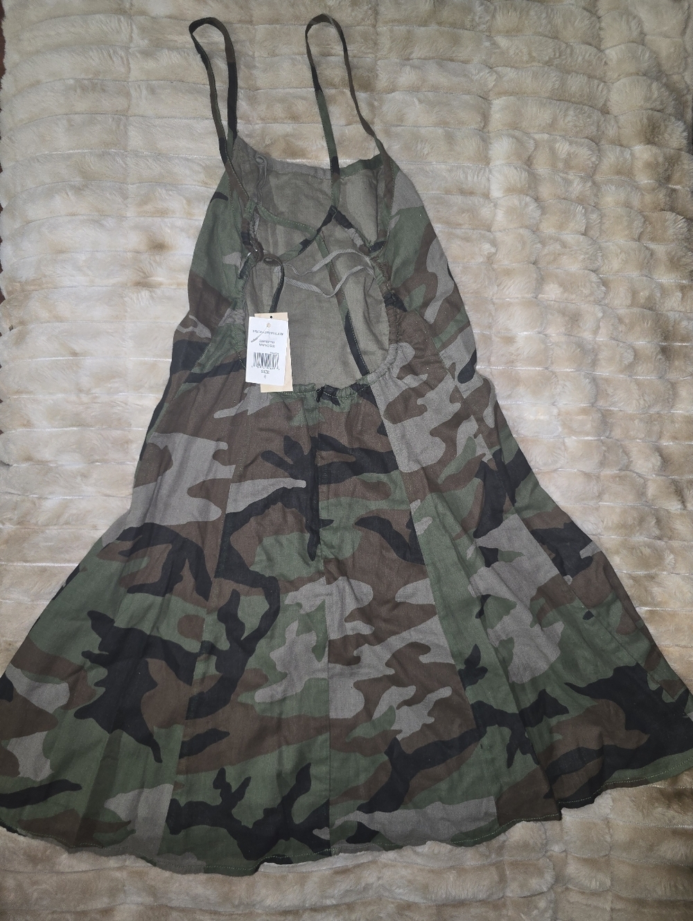 Camo Print Slip Dress - Green Camouflage - Picture 2 of 4